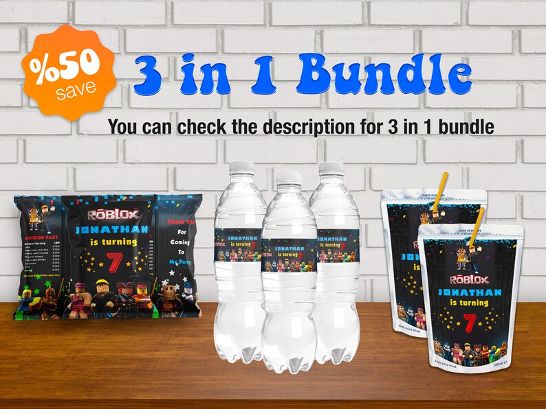 Roblox Water Bottle Stickers Labels Template Instant Editable Etsy