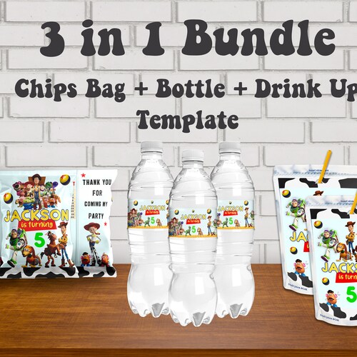 Editable Toy Story Birthday Party Supplies Printable Labels Etsy