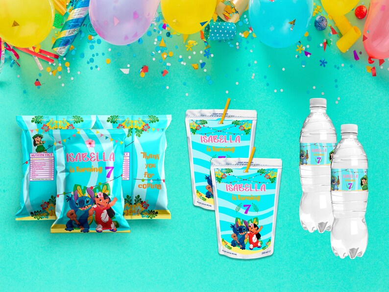 Editable Lilo and Stitch Birthday Party Supplies Printable Etsy