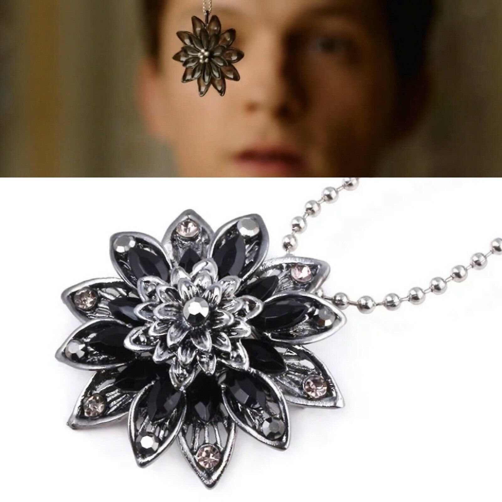 Amazon.com: Cosfunmax Superhero Black Dahlia Flower Necklace Crystal Pendant  Gift Jewelry A : Toys & Games
