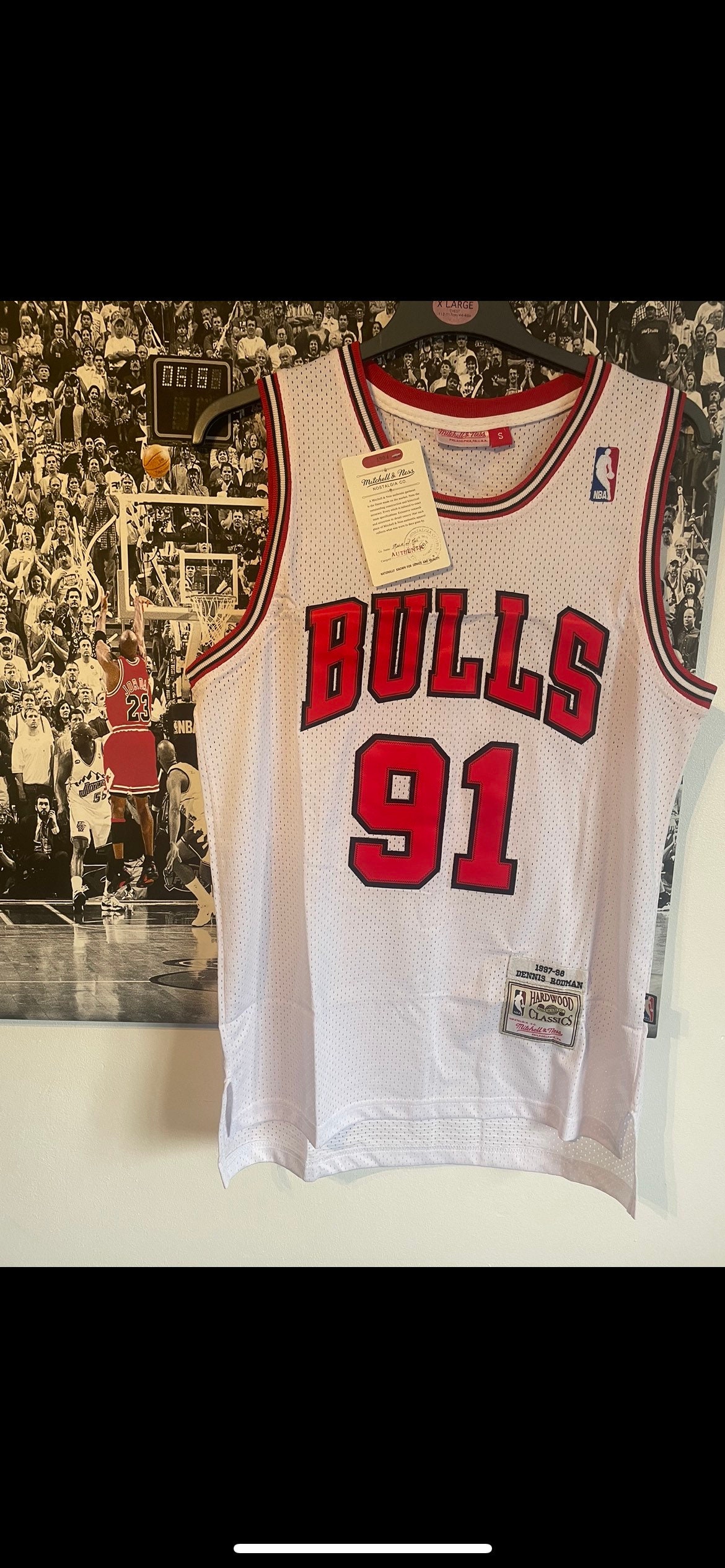 Retro Dennis Rodman #91 Chicago Bulls Basketball Trikot Genäht Schwarz 