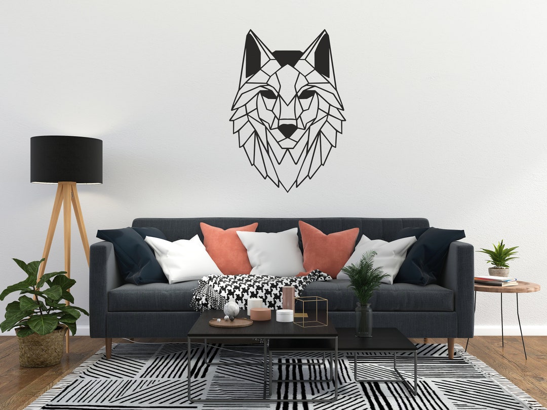 Metal Wolf Wall Art Metal Wall Sign of Wolf Geometric Wolf - Etsy