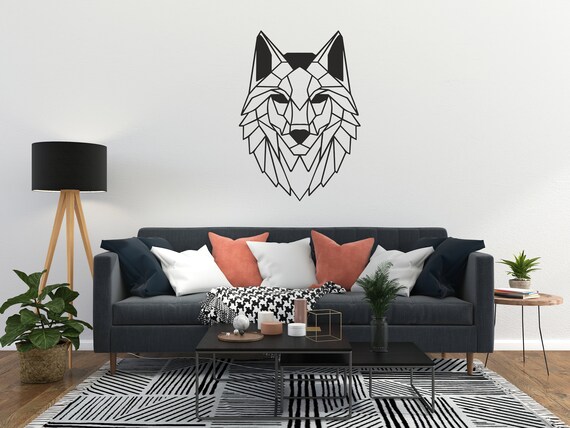 Metal Wolf Wall Art Metal Wall Sign of Wolf Geometric Wolf | Etsy