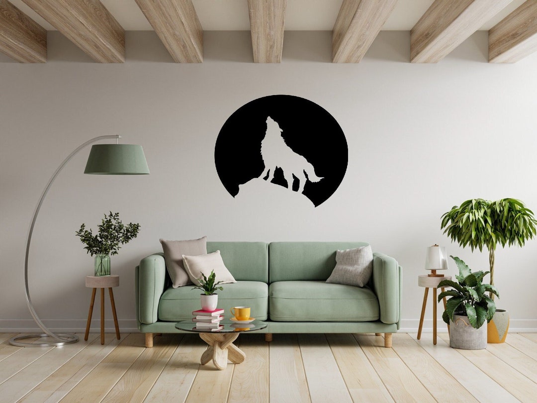Metal Wolf Wall Art Metal Wall Sign of Wolf Howling Wolf - Etsy