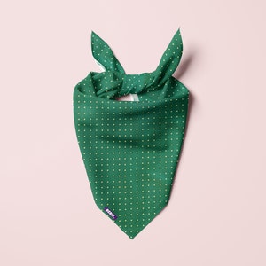 Bandana per cani - Bandana verde con pois dorati