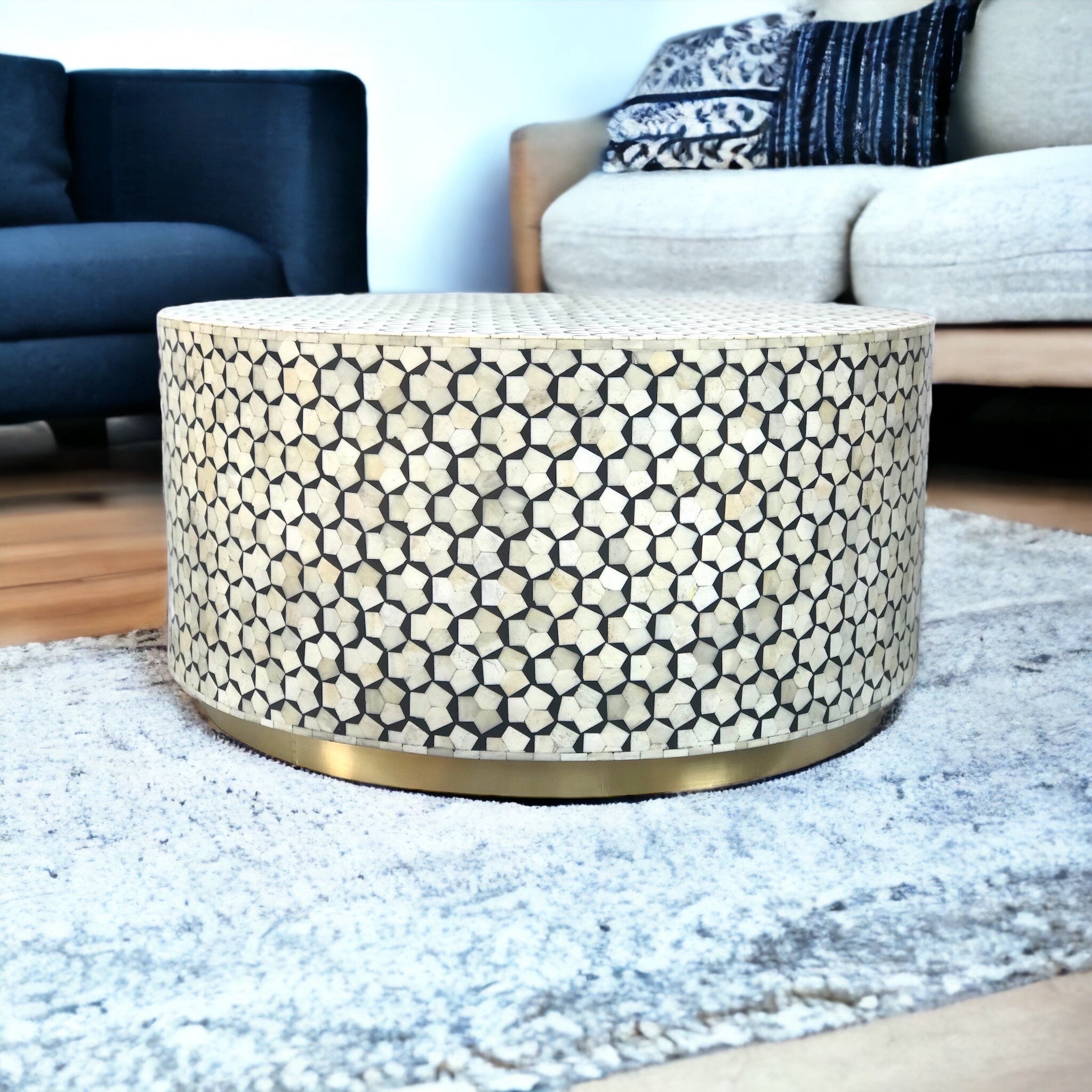 Targua optical inlay coffee table deals