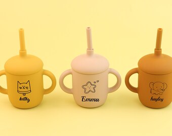 Taza de silicona linda personalizada, taza de silicona de silicona para bebés, seguridad de calidad alimentaria, regalo para bebés, moldes de silicona.