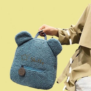 Cartable brodé en peluche personnalisé, sac à dos personnalisé, cadeau pour un enfant, nouveaux modèles printemps et automne, sac pour tout-petit. image 4