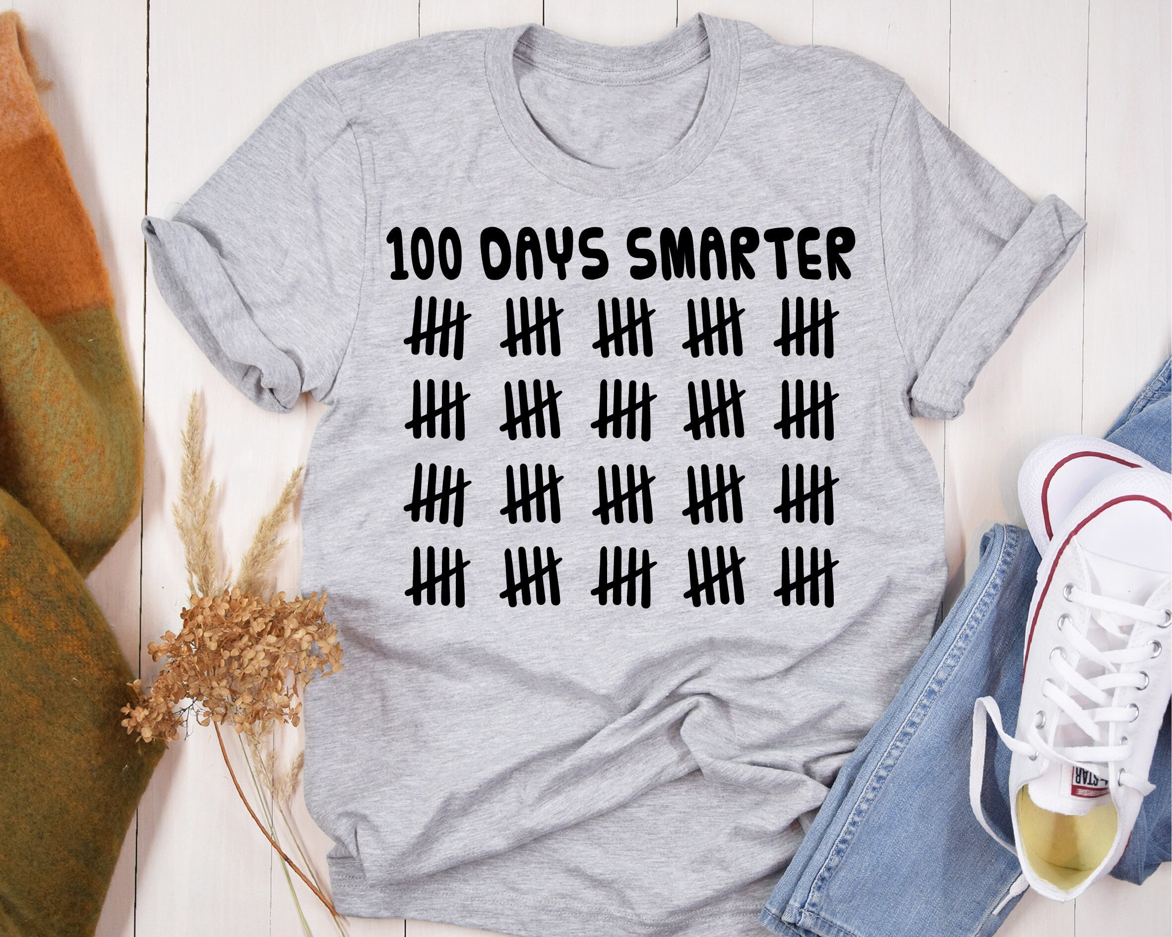 100 Days Smarter Svg, Boy 100 Tally Marks Svg, 100th Day of School Svg ...