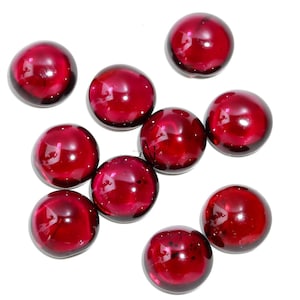 Natural Garnet Round Cabochon: Flat Back Wholesale Gemstones (4-10mm)
