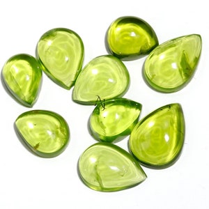 Authentic Peridot Gemstone  Peridot Pear Cabochon 100% Natural Green Peridot Gemstone For Jewelry Making 4x6mm