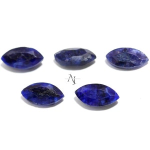 Natural Blue Sapphire Gemstone: Faceted Marquise Stone, 3x6mm
