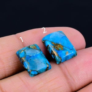 Anello rettangolare in rame naturale turchese, forniture per la creazione di gioielli fatti a mano, pietra portafortuna di dicembre, regalo unico per lei