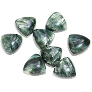 Natural Seraphinite Gemstone Green Cabochon Seraphinite Trillion Stone/ Making For Jewelry 4mm