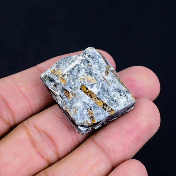 88.65 Cts Astrophyllite Gemstone/ White Drusy Astrophyllite / Square Loose Gem/ Untreated Astrophyllite For Jewelry 26x30