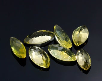 Natural Lemon Quartz Faceted, Yellow Marquise Quartz Gemstone, Quartz Real Stone For Making Jewelry 3x6mm