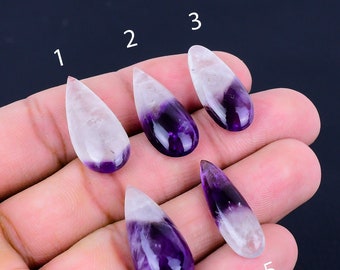 14.85 Cts Amethyst Gemstone/ Purple Cabochon Amethyst Pear Stone/ Making For Jewelry