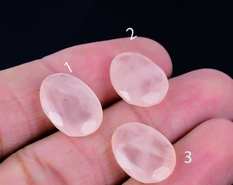 Authentic Rose Quartz Faceted, Pink Rose quartz Gemstone, Handmade Oval Rose quartz Loose Stone 13x17