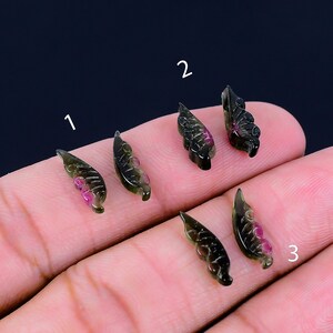 Untreated 3.90 Cts Watermelon Tourmaline Butterfly Carving, Green Tourmaline Gemstone, Fancy Shape Loose Tourmaline For Jewelry Making