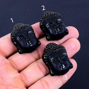 Natural Black Onyx Buddha / 89.40 Cts Black Gemstone/ Fancy Carving Onyx Stone/ Making For Jewelry