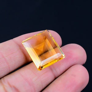 Natural Citrine Gemstone Yellow Citrine Faceted Square Cut Shape High Quality Gemstone Loose Gemstone 1-19x21mm