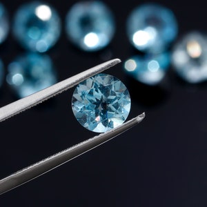 Natural Aquamarine Gemstone: 3mm Round Faceted Loose Stone