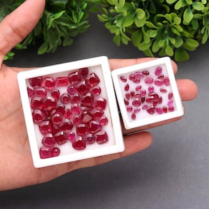 Faceted Ruby Gemstone semi preciouses gems, Jewelry Supply Diy