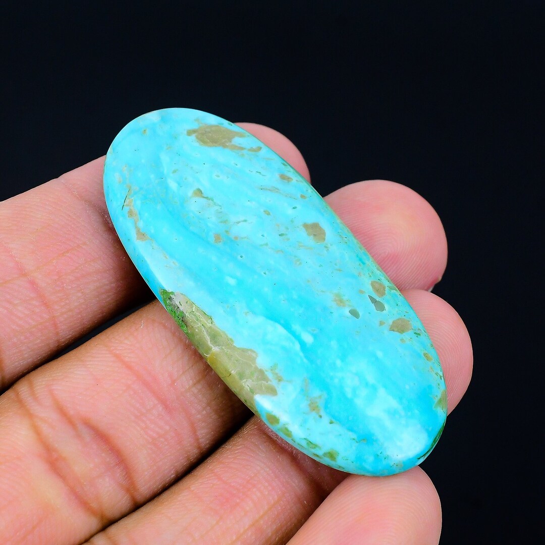 Natural 58.95 Cts Tibetan Turquoise Cabochon, Blue Oval Turquoise