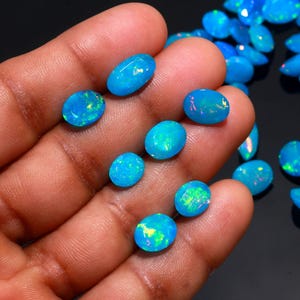 Ethiopian Opal Multi Fire Opal – Welo Blue Opal Gem Wholesale Lot image 6