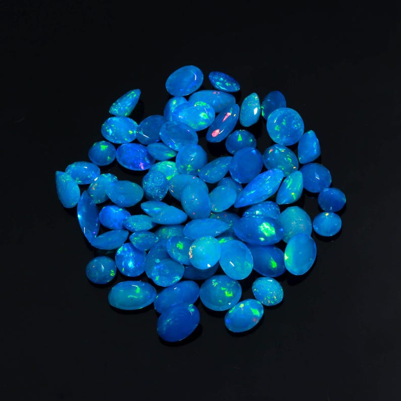 Ethiopian Opal Multi Fire Opal – Welo Blue Opal Gem Wholesale Lot image 2