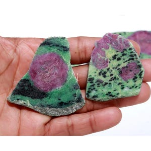 Ruby Zoisite Raw Gemstone Rough – Natural Crystal Healing Slice Lot