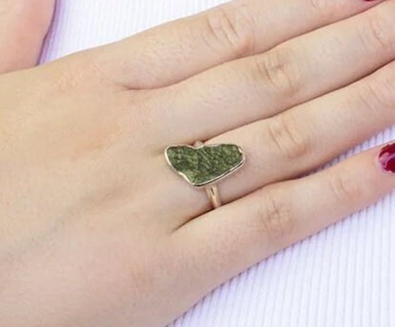 Anello Fatto A Mano Con Pietra Preziosa Moldavite: Gioielli In - Foto 14