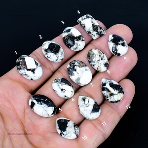 Cabujón de turquesa de búfalo blanco, piedra preciosa blanca natural para joyería, piedra preciosa suelta de 11,35 quilates, perfecta para diseños de envoltura de alambre.