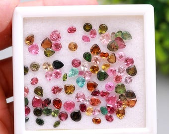 Faceted Tourmaline Gemstone Mix: Multi-Color Loose Stones for Jewelry