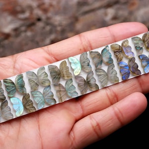 Labradorite Carvings, Butterfly Shape Carvings, 100% Natural Blue Labradorite, Loose Labradorite Bulk Wholesale Lot Stones