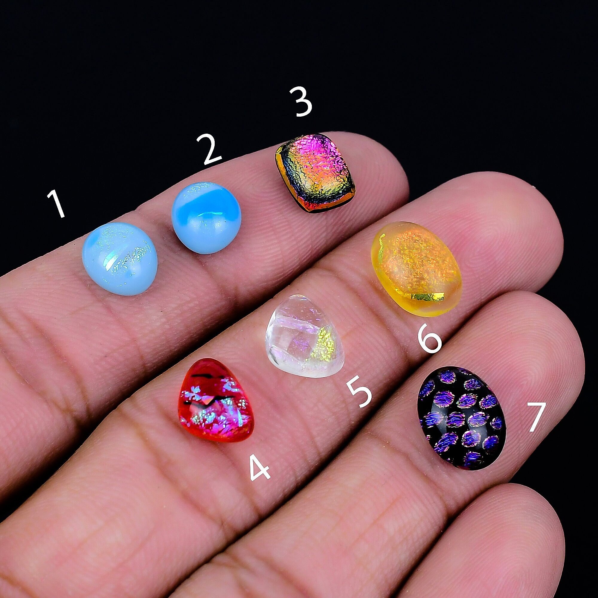 1.43 Cts Dichroic Glass Gemstone/ Blue Dichroic Glass Cabochon/ Dichroic Glass Oval Stone/ Natural Loose Gemstone 9x12