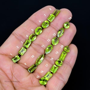 Natural peridot Faceted Gemstone, Mix shape Green loose Gemstone for jeweler making heling gemstone for gift