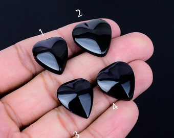 17.95 Cts Rainbow Obsidian Gemstone/ Black Cabochon Obsidian Heart Stone/ Making For Jewelry