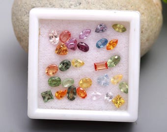 Natural Sapphire Loose Gemstone, Multi Color Jewelry Supply September birthstone