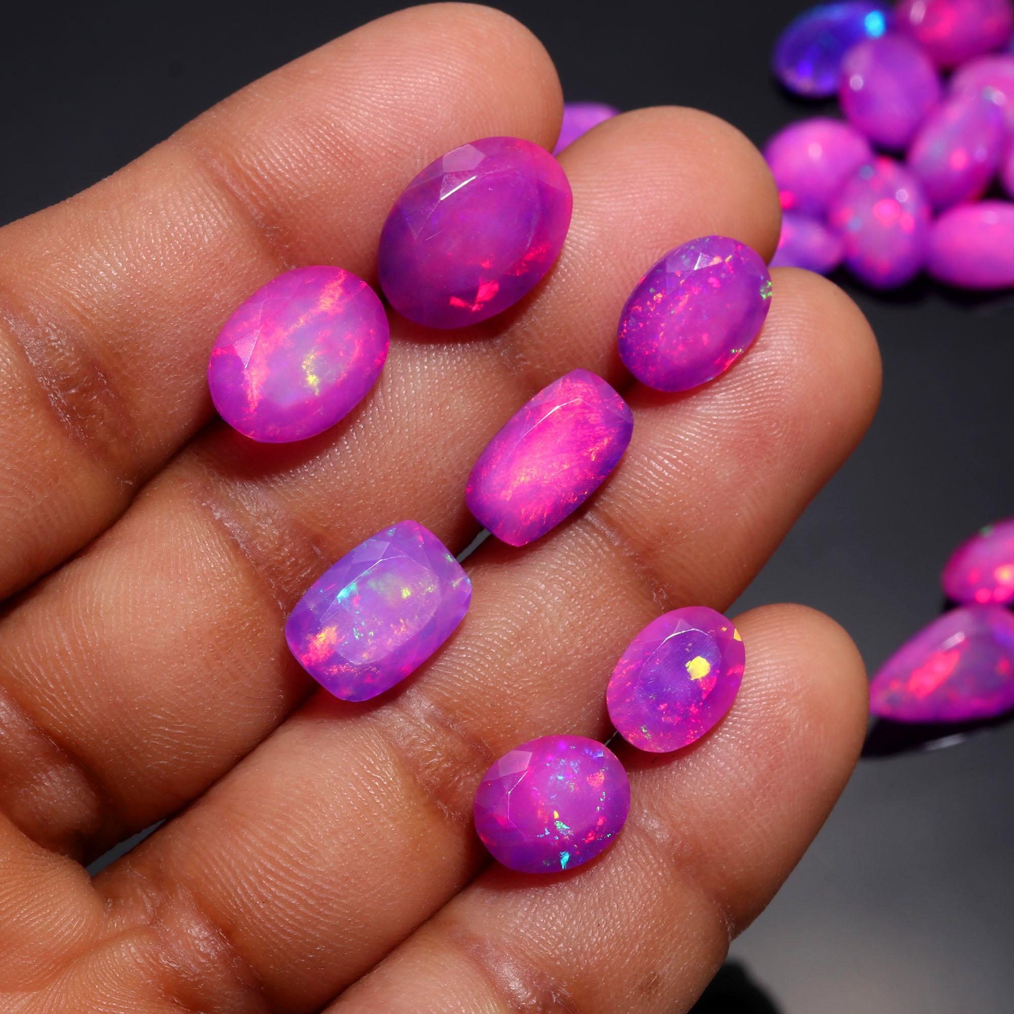 Natürlicher äthiopischer Purpur-Opal Cabochon Lot Welo Opal Loos Edelstein für die Herstellung von Schmuck