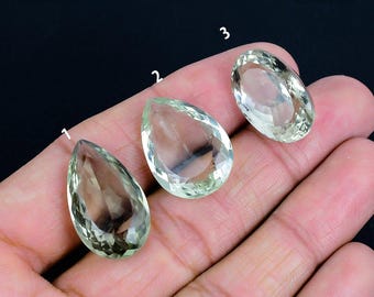 Grüner Amethyst Edelstein Tropfen Form unbehandelt natürlich facettiert 23.00 Ct