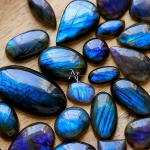 Blue Labradorite Gemstone Cabochons: Loose Stone Craft Supplies
