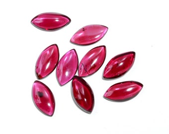 Lot de pierres précieuses calibrées en gros cabochon à dos plat en forme de marquise grenat rouge naturel, disponible dans toutes les tailles