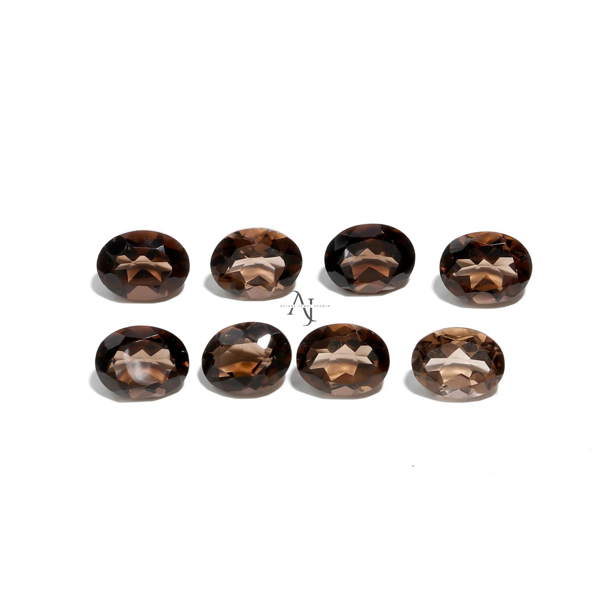 Natural Authentic Smoky Quartz Faceted Cut Brown Quartz Gemstone, Handmade Oval Quartz Loose Stone 4x6mm