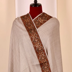 Chal de cachemira pashmina auténtico, chal de seda pashmina de cachemira gris hecho a mano, bufandas de cachemira premium, chales suaves y cálidos, regalo de invierno