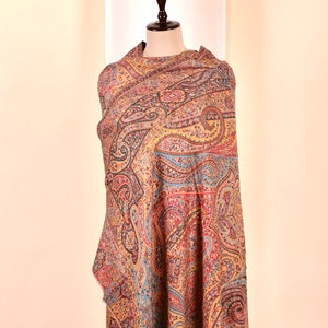 Elegante chal de cachemira pashmina, chal de seda pashmina Kalamkari Kashmiri, chal de cachemira premium, chales suaves y cálidos, regalo de invierno
