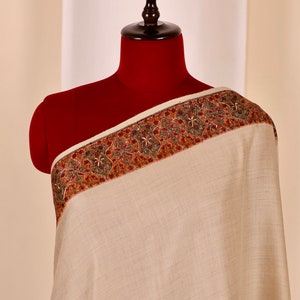 Chal de cachemira auténtico, chal de seda pashmina beige de cachemira hecho a mano, bufandas de cachemira premium, chales suaves y cálidos, regalo de invierno