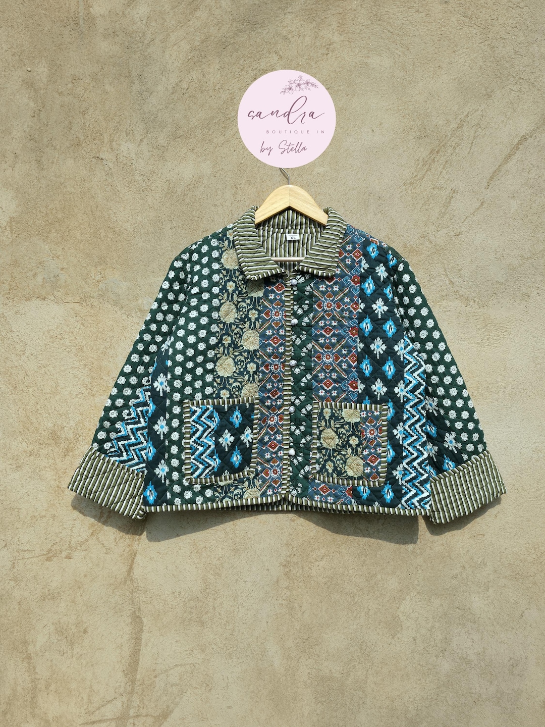 Handmade Patchwork Cotton Quilted Jacket, Reversible Boho Coat - Etsy