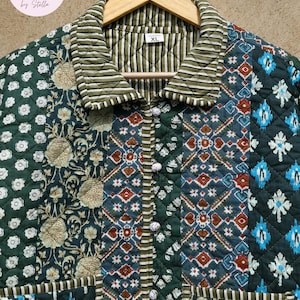 Handmade Patchwork Cotton Quilted Jacket, Reversible Boho Coat - Etsy