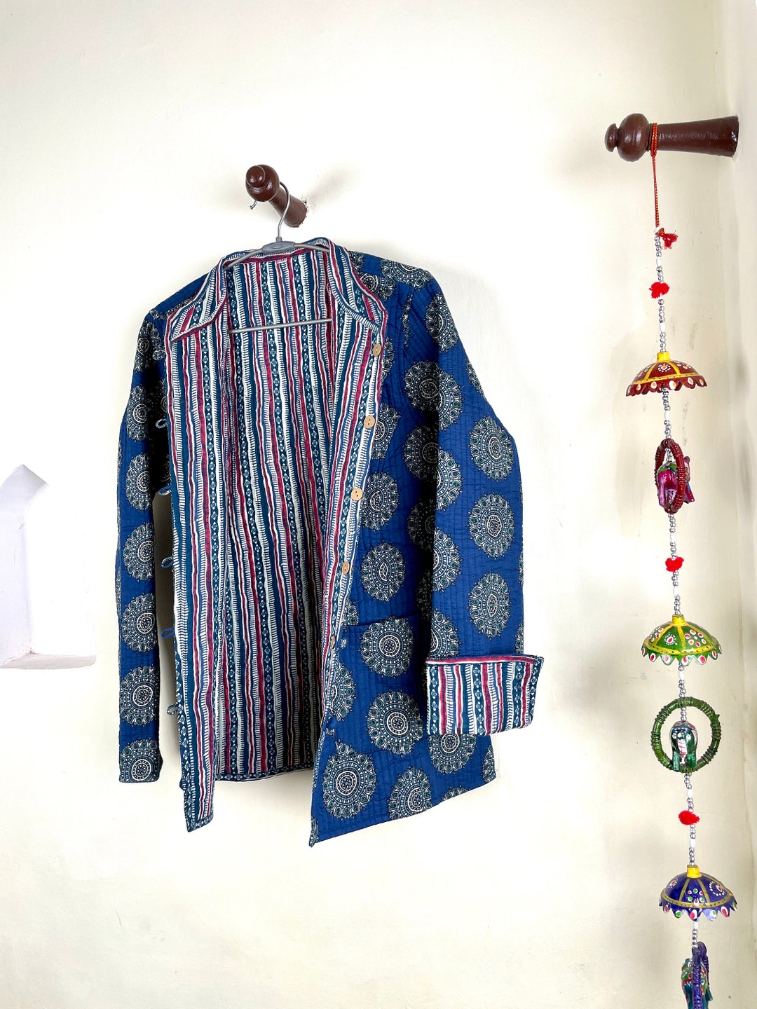 Kimono Cappotto Accappatoio Abito, Cotone Indiano Donna Boho Kantha Kimono Cappotto Accappatoio Abito, Cotone Indiano Donna Boho Kantha